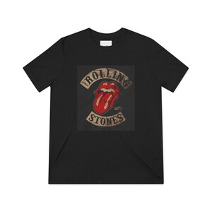 Rolling Stone Black Tee:  Unisex Triblend T-shirt, Rock Band Graphic Tee, Vintage Concert Tee