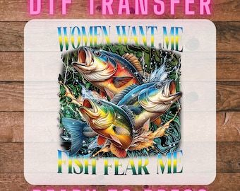 Bass Fishing DTF Transfer, Retro Fisherman Design, Ready To Press