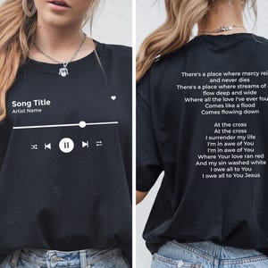 Custom Song Name Shirt, Custom Music Artist Shirt, Music Player Graphic Tee, Lyrics T-shirt Gift For Music Lover, Minimalistic Band Shirt