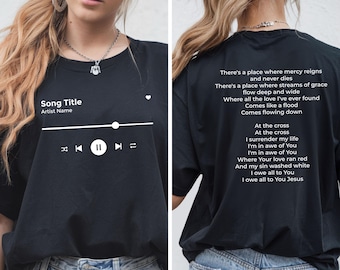 Custom Song Lyrics T-Shirt: Music Lover Gift, Minimalist Band Tee