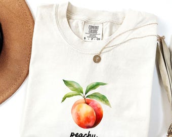 Comfort Colors® Peach T-Shirt, Fruit Graphic Shirt, Aesthetic Fruit Shirt, Boho Shirt, Fruit Tee, Peach Shirt, Peach Graphic T-Shirt