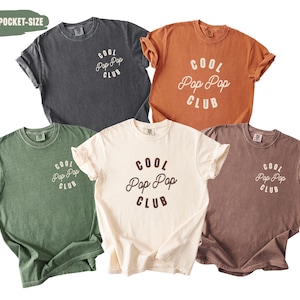 Trendy Comfort Colors® Cool PopPop Club Shirt, Father&#39;s Day Shirt, Pregnancy Announcement Shirt for PopPop, Cool Grandpa Tshirt