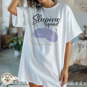 Sleepover Squad Shirts, Sleepover Tee, Sleepover Gift, Slumber Party Tees, Sleepover Squad Pajamas for Teens Tween Girls Shirts