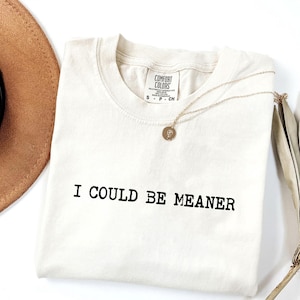 I Could Be Meaner Tee, Spicy Attitude Graphic, Comfort Colors® Funny Humor Shirt, Sarcastic Shirt, Funny Quote Shirt, Trendy Shirt for Women