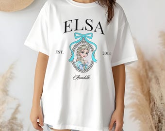 Elsa Shirt, Frozen Tshirts, Princess Elsa Coquette Shirt, Disney Girls Trip, Disney World Shirts, Disneyland Shirt, Frozen bow shirt