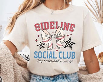 Sideline Social Club Shirt Comfort Colors®, Sport Mom, Football Mom, Basketball Mom, Baseball Mom,  Softball Mom, Sports Mom, Volleyball Mom