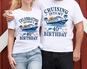 Custom Name/Age Cruise Birthday Crew tshirts, Personalized Birthday Squad Shirt, Birthday Cruise Shirt, Birthday Party Shirts