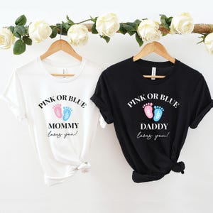 Custom Gender Reveal Family Shirts, Pink Or Blue Gender Reveal Shirts, Gender Reveal Party Shirts, Pink Or Blue Matching Shirts
