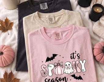 It's Spooky Season 2026 Shirt, Pink Halloween Tee, Cute Pastel Goth Top, Retro Fall Vibes Comfort Colors Apparel, Spooky Babe Gift