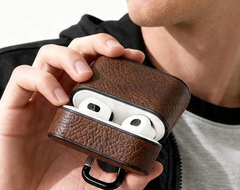 Casquet Funda de cuero para Apple AirPods de 3.ª generación