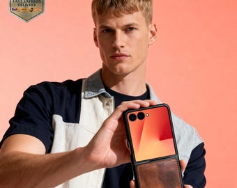 Personalized Leather Case for Samsung Galaxy Z Flip 7, Galaxy Z Flip 7 Case, Samsung Flip Cover