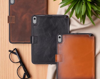 Personalized Leather iPad Mini 8.3" Case, Ipad Sleeve, Ipad Mini 7, Folio Case, Cover with Pen Holder