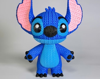 Stitch– 3D Gedruckte Sammlerfigur im Crochet-Style