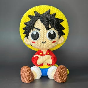 Crochet-Style Luffy– 3D Printed Collectible Figure