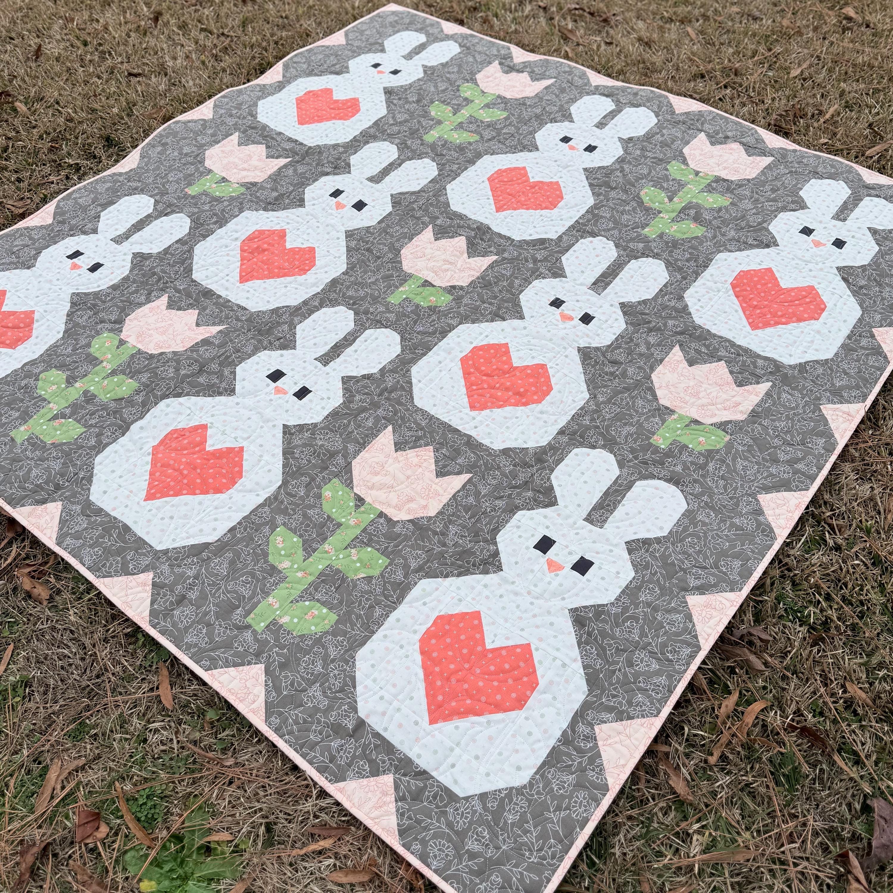 Bunny Love Quilt Pattern: Patchwork for Baby and Throw Size (PDF ...