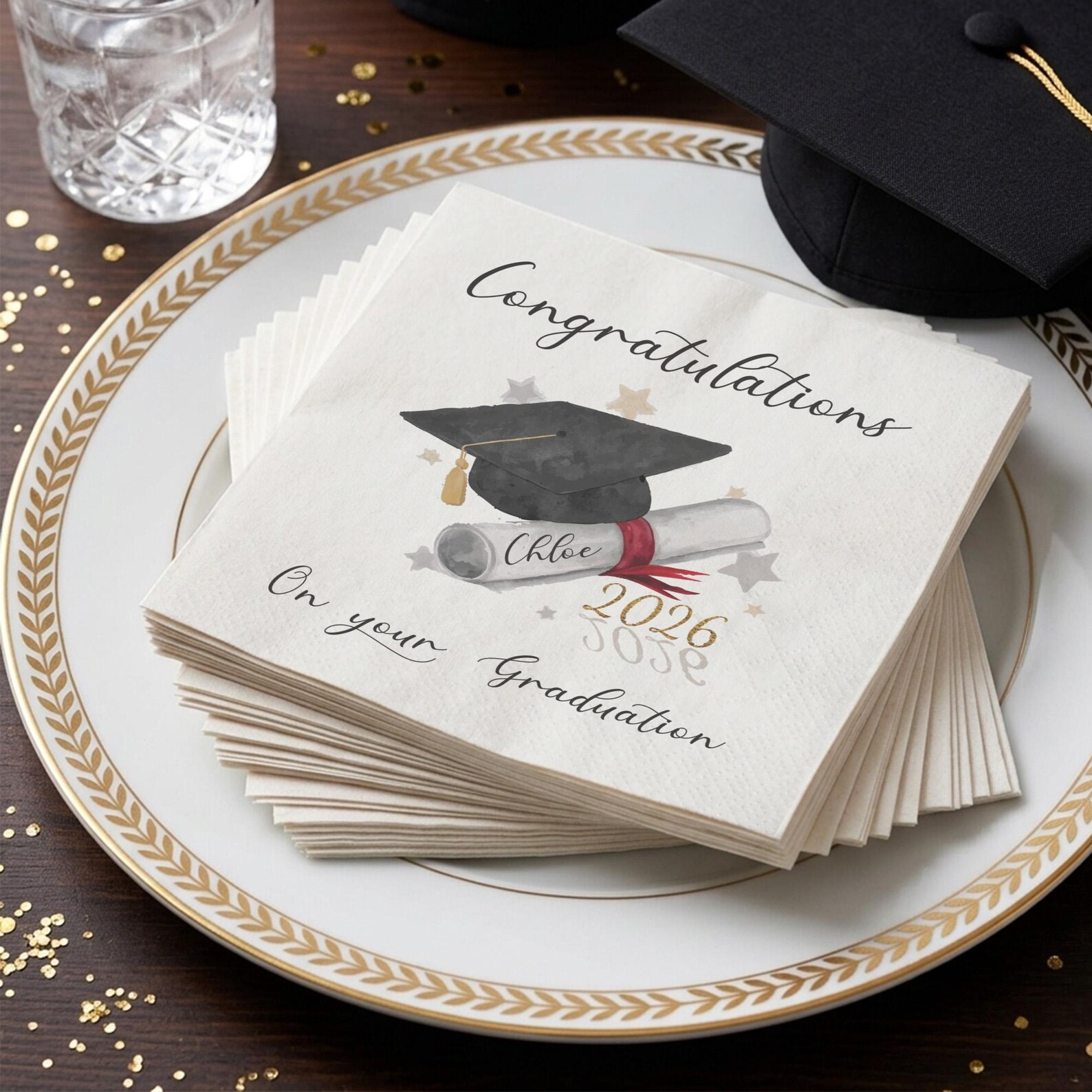 Personalized Graduation Napkins - Class of 2026 Custom Cocktail Napkins ...