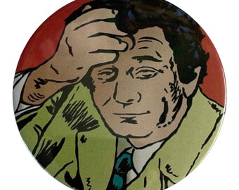 25 mm, 58 mm button-pin badge, koelkastmagneet, Columbo-geïnspireerd, detective-pin, fans van Amerikaanse tv-series