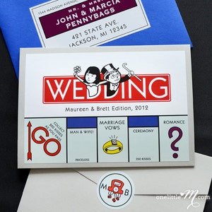 Monopoly Board Game Themed Invitation - Wedding, Mitzvah, Any Event - SAMPLE ONLY (El precio no es el pedido completo por precio unitario, ver descripción)