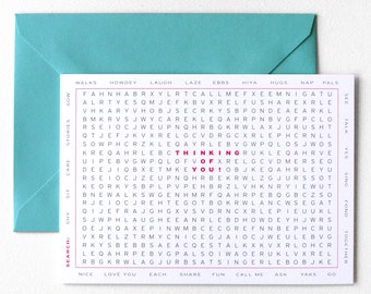 Thinking of You - Word Search Greeting Card