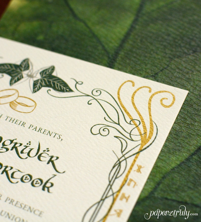 Tolkien Invitation Suite SAMPLE ONLY Price is not full order per unit cost image 2