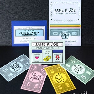 Pocketopoly Monopoly Money Save the Date SAMPLE ONLY Price is not full order per unit price, see description image 5