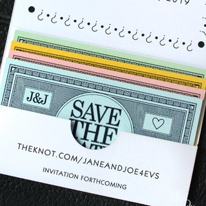 Pocketopoly Monopoly Money Save the Date SAMPLE ONLY Price is not full order per unit price, see description image 4