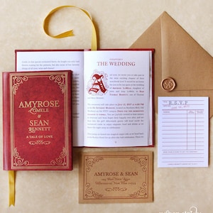 Fable - Convite de casamento de livro de histórias - SOMENTE AMOSTRA (O preço não é o preço do pedido completo por unidade, veja a descrição)