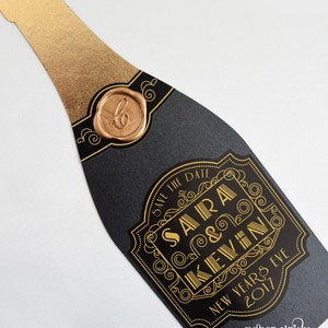 Cheers Champagne Bottle Save the Date SAMPLE ONLY Price is not full order per unit price, see description image 3