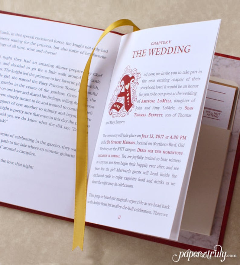 Fable - Storybook Wedding Invitation - SAMPLE ONLY (Price is not full order per unit price, see description) image 4