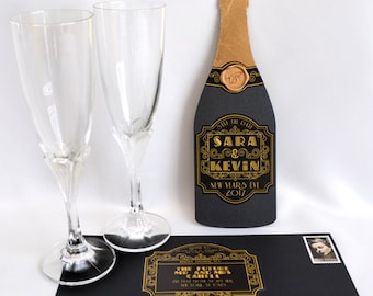 Cheers! - Champagne Fles Save the Date - SAMPLE ONLY (Prijs is niet volledige bestelling per prijs per eenheid, zie beschrijving)