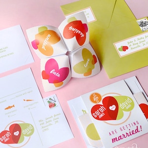 Cootie Catcher Invitation Suite - SAMPLE ONLY (Price is not full order per unit price, see description)