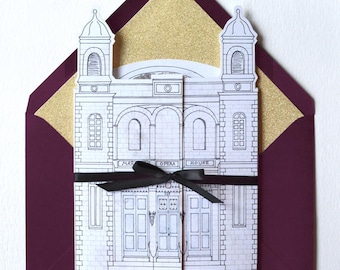 Locale - Illustrated Venue Invitation - SAMPLE ONLY (Price is not full order per unit price, see description)