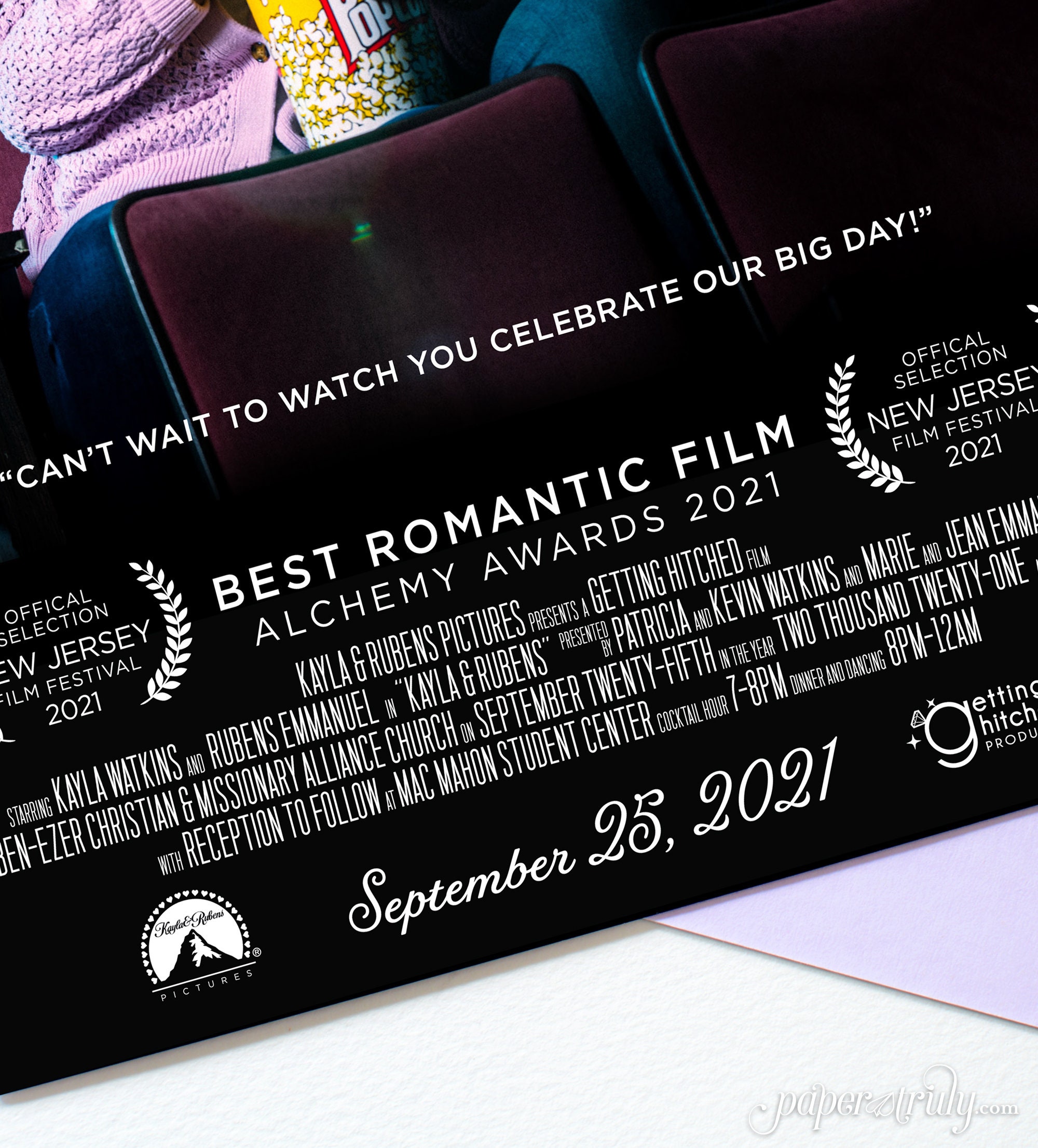 Premiere Movie Poster Wedding Invitation SAMPLE ONLY Etsy
