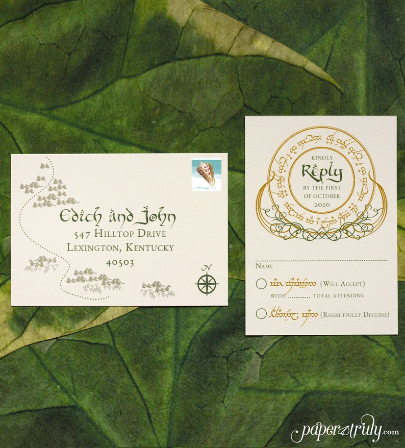 Tolkien Invitation Suite SAMPLE ONLY Price is not full order per unit cost image 5