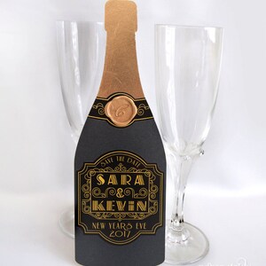 Cheers Champagne Bottle Save the Date SAMPLE ONLY Price is not full order per unit price, see description image 2