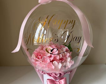 Personalized Flower Balloon Bouquet: Mother's Day Luxury Floral Arrangement