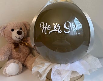 Mocha Brown Gender Reveal Balloon | Confetti-Filled Pregnancy Announcement