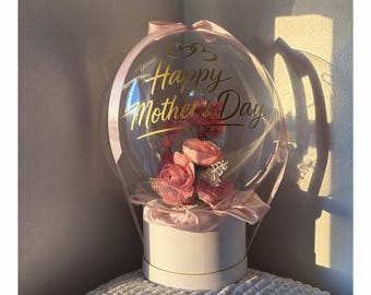 Personalized Flower Balloon Bouquet for Mother's Day, Floral Arrangement Gift