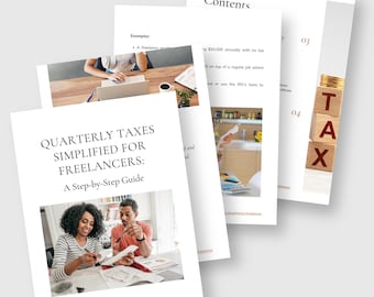 Quarterly Taxes Simplified for Freelancer, Step by Step Tax Guide, Self-Employed Tax Planner, Small Business Tax Organizer, Digital Download