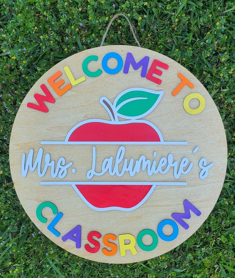 Personalized Teacher Classroom Door Sign | Welcome to School Decor ...