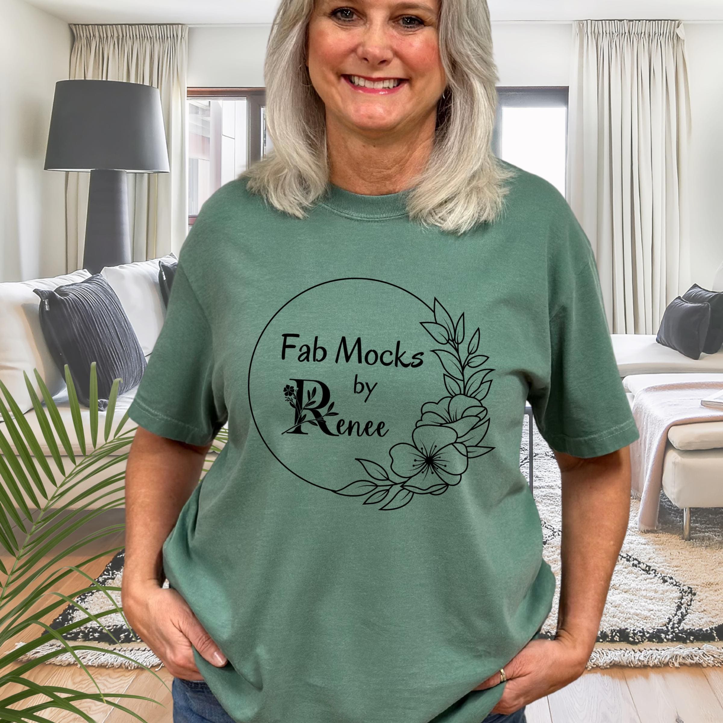 Comfort Colors 1717 Light Green Mockup, CC1717 Oversized Tee
