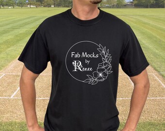Comfort Colors 1717 Black Mockup, CC1717 Oversized Tee, Unisex Crewneck T-Shirt, Male Model Mockup, True Color Display, Real Model and Tee