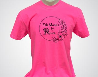 Comfort Colors 1717 Neon Pink Mockup, CC1717 Oversized Tee Horizonal Mock-up, Pink Crewneck Tshirt, Male Bust Model, Real Colored Shirt