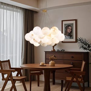 Alabaster Globe Clusters Chandeliers For Hotel Villa | Natural Marble Cafe Restaurant Luxury Decor