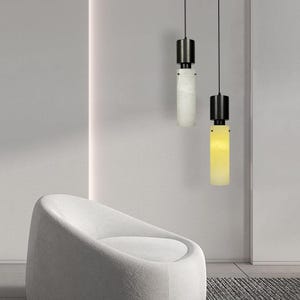 Alabaster Pendant Stone Marble Chandelier - Luxury Alabaster Pendant - Adjustable Chandelier for Bedroom, Dining Room or Luxury Villa