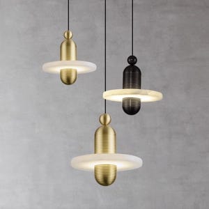 Handcrafted Alabaster Stone Marble Chandelier - Spanish Alabaster and Copper Lighting for Bedroom, Dining Room or Luxury Villa