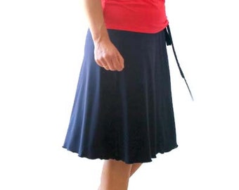 Plus size aline wrap skirt, Navy blue skirt, Knee length skirt, Plus size clothing, Custom plus size skirt, Made to order skirt, Women skirt