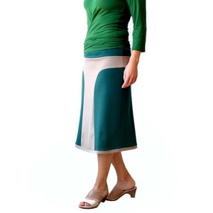 Winter skirt, Green skirt, Plus size A line skirt, Handmade skirt, Midi skirt, Elastic waist Casual skirt, Elegant skirt, Skirt image 2