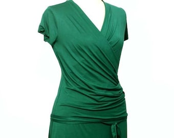 Womens wrap dress with short 3/4 or long sleeves Womens