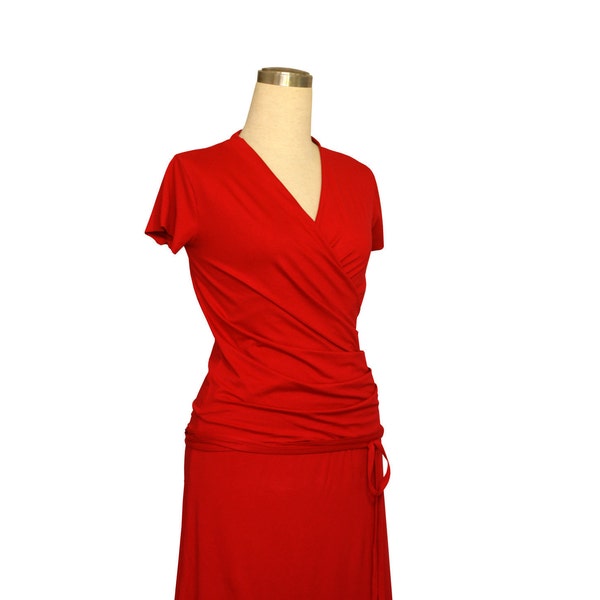 Custom wrap dress, A line cocktail dress, Red Dress, Plus size bridesmaid dress, womens plus size clothing, Plus Size Dress, Womens clothing